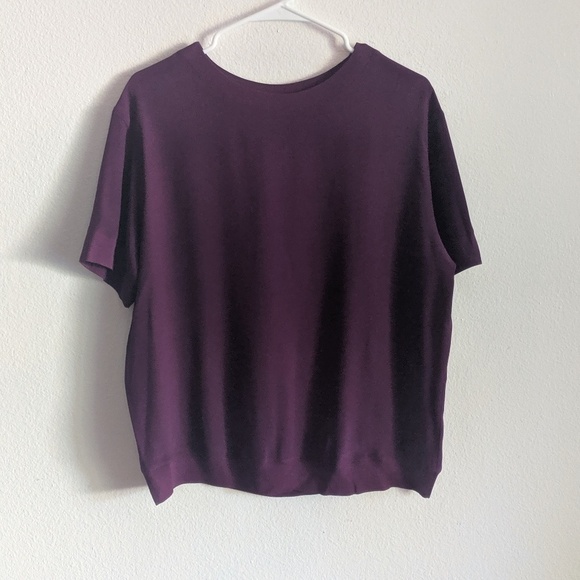 Vince Silk Rib Trim Blouse size L - Picture 4 of 8